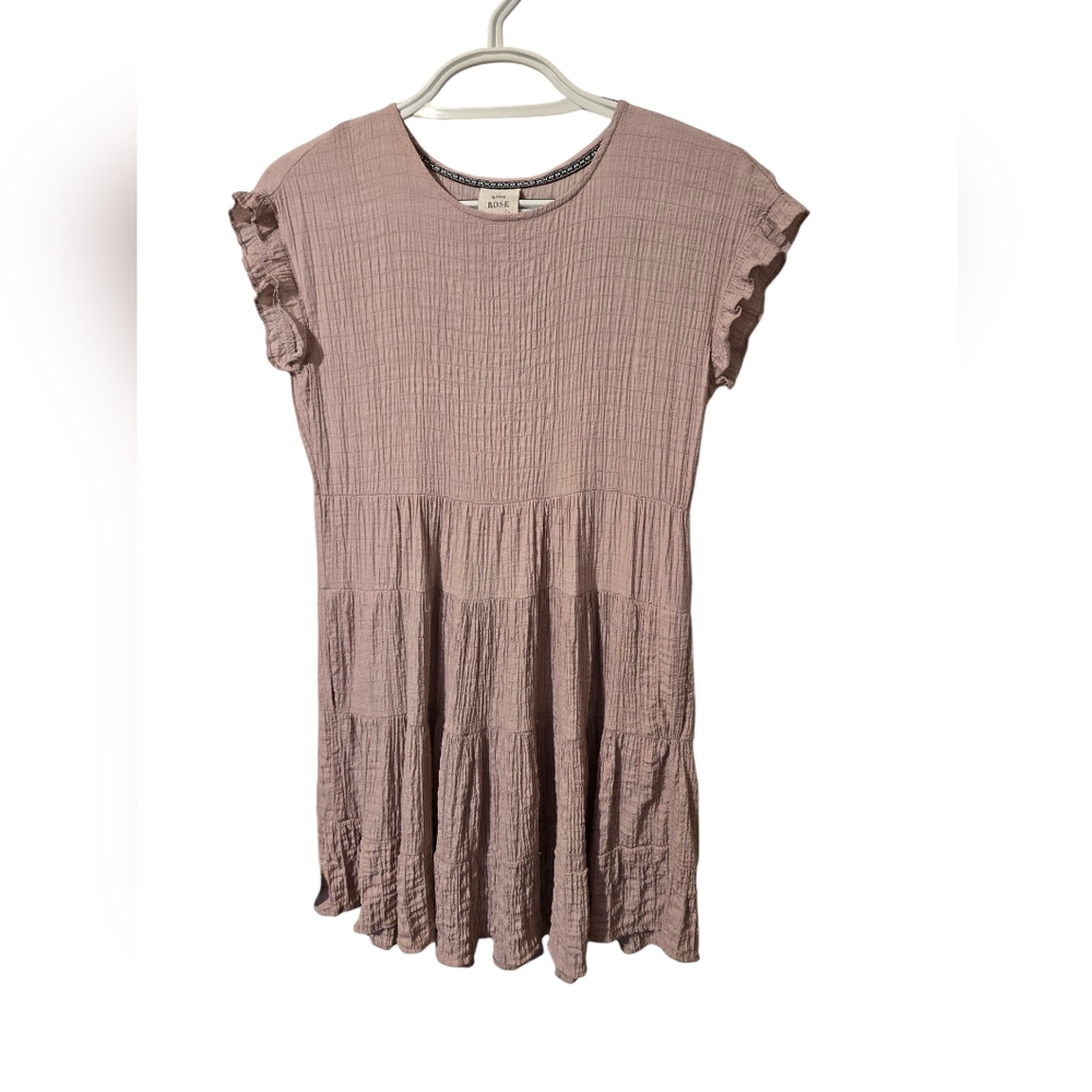 Knox Rose Mauve Boho Ruffle Sleeve Dress Sz Small